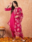 1DESIGNER VISCOSE CHANDERI SEQUENCE EMBROIDERY WORK TOP BOTTOM WITH DUPATTA FESTIVE WEAR WHOLESALE PRICE ETHNIC GARMENT (4)