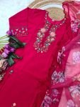 1DESIGNER VISCOSE CHANDERI SEQUENCE EMBROIDERY WORK TOP BOTTOM WITH DUPATTA FESTIVE WEAR WHOLESALE PRICE ETHNIC GARMENT (4)