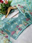 1FANCY BUTTERFLY NET EMBROIDERY MULTI THREAD CHAIN STITCH WORK SAREE WITH UNSTITCHED BLOUSE PARTY WEAR WHOLESALE PRICE ETHNIC GARMENT (32)