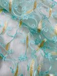 1FANCY BUTTERFLY NET EMBROIDERY MULTI THREAD CHAIN STITCH WORK SAREE WITH UNSTITCHED BLOUSE PARTY WEAR WHOLESALE PRICE ETHNIC GARMENT (32)