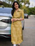 FANCY CHANDERI COTTON DIGITAL PRINTED KURTI YELLOW