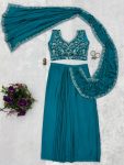 1FANCY CHINON EMBROIDERY LACE BORDER WORK READY TO WEAR SAREE WITH STITCHED BLOUSE PARTY WEAR WHOLESALE PRICE ETHNIC GARMENT (13)