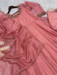 1FASHIONABLE CRUSH SILK EMBROIDERY SEQUENCE WORK GOWN BOTTOM WITH DUPATTA FESTIVE WEAR WHOLESALE PRICE ETHNIC GARMENT (20)