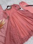 1FASHIONABLE CRUSH SILK EMBROIDERY SEQUENCE WORK GOWN BOTTOM WITH DUPATTA FESTIVE WEAR WHOLESALE PRICE ETHNIC GARMENT (20)