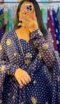 1LATEST GEORGETEE EMBROIDERY SEQUENCE WITH DIGITAL PRINT GOWN WITH DUPATTA FESTIVE WEAR WHOLESALE PRICE ETHNIC GARMENT (17)