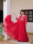 1LATEST GEORGETTE SEQUENCE THREAD WORK GOWN FESTIVE WEAR WHOLESALE PRICE ETHNIC GARMENT (15)