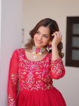 1LATEST GEORGETTE SEQUENCE THREAD WORK GOWN FESTIVE WEAR WHOLESALE PRICE ETHNIC GARMENT (15)