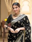 1NEW ARRIVAL BANARASI SOFT SILK WEAVING WORK SAREE WITH UNSTITCHED BLOUSE PARTY WEAR WHOLESALE PRICE ETHNIC GARMENT (14)