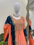 1NEW ARRIVAL CHINON SILK EMBROIDERY CODING DORI SEQUENCE WORK TOP SHARARA WITH DUPATTA FESTIVE WEAR WHOLESALE PRICE ETHNIC GARMENT (11)