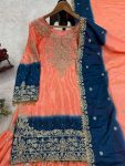 1NEW ARRIVAL CHINON SILK EMBROIDERY CODING DORI SEQUENCE WORK TOP SHARARA WITH DUPATTA FESTIVE WEAR WHOLESALE PRICE ETHNIC GARMENT (11)