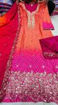 1NEW ARRIVAL CHINON SILK EMBROIDERY SEQUENCE WITH DIGITAL PINT WORK TOP BOTTOM WITH DUPATTA FESTIVE WEAR WHOLESALE PRICE ETHNIC GARMENT (12)