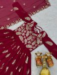 1NEW ARRIVAL GEORGETTE SEQUENCE THREAD WORK GOWN WITH DUPATTA FESTIVE WEAR WHOLESALE PRICE ETHNIC GARMENT (11)