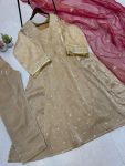 1NEW ARRIVAL JIMMY CHOO SEQUENCE EMBROIDERY WORK AND ZALAR LACE WORK TOP BOTTOM WITH DUPATTA FESTIVE WEAR WHOLESALE PRICE ETHNIC GARMENT (32)