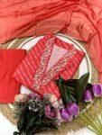 1NEW ARRIVAL MUSLIN SEQUENCE EMBROIDERY WORK TOP BOTTOM WITH DUPATTA FESTIVE WEAR WHOLESALE PRICE ETHNIC GARMENT (16)
