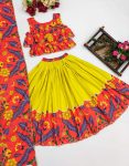 1NEW ARRIVAL TWILL SILK PRINTED LEHENGA CHOLI WITH DUPATTA FESTIVE WEAR WHOLESALE PRICE ETHNIC GARMENT (4)