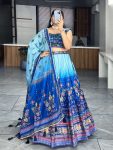 1RICH LOOK ART SILK PRINTED WITH GOTA PATTI WORK ON KALI LEHENGA CHOLI WITH DUPATTA FESTIVE WEAR WHOLESALE PRICE ETHNIC GARMENT (18)