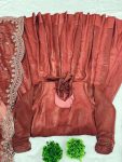 1RICH LOOK FENDI SILK PLAIN GOWN PALAZZO WITH EMBROIDERY SEQUENCE WORK DUPATTA PARTY WEAR WHOLESALE PRICE ETHNIC GARMENT (9)