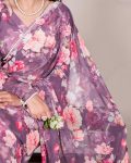1RICH LOOK GEORGETTE DIGITAL PRINT AND PEARL LACE BORDER WORK SAREE WITH UNSTITCHED BLOUSE PARTY WEAR WHOLESALE PRICE ETHNIC GARMENT (3)