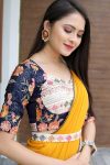 1RICH LOOK GEORGETTE READY MADE LACE WORK SAREE WITH EMBROIDERY ZARI THREAD SEQUENCE WORK STITCHED BLOUSE AND WAIST BELT FESTIVE WEAR WHOLESALE PRICE ETHNIC GARMENT (2 (24)