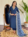 1RICH LOOK VISCOSE SILK SEQUENCE CODING EMBROIDERY WORK TOP BOTTOM WITH DUPATTA FESTIVE WEAR WHOLESALE PRICE ETHNIC GARMENT (14)