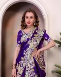1TRENDING JIMMY CHOO EMBROIDERY SEQUENCE THREAD CODING WORK SAREE WITH UNSTITCHED BLOUSE FESTIVE WEAR WHOLESALE PRICE ETHNIC GARMENT (7)