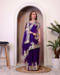 1TRENDING JIMMY CHOO EMBROIDERY SEQUENCE THREAD CODING WORK SAREE WITH UNSTITCHED BLOUSE FESTIVE WEAR WHOLESALE PRICE ETHNIC GARMENT (7)