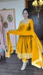 1TRENDING VICHITRA SILK EMBROIDERY SEQUENCE WORK GOWN BOTTOM WITH DUPATTA FESTIVE WEAR WHOLESALE PRICE ETHNIC GARMENT (11)