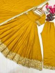 1TRENDING VICHITRA SILK EMBROIDERY SEQUENCE WORK GOWN BOTTOM WITH DUPATTA FESTIVE WEAR WHOLESALE PRICE ETHNIC GARMENT (11)