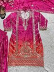 2DESIGNER CHINON EMBROIDERY CODING SEQUENCE WORK TOP PALAZZO WITH DUPATTA FESTIVE WEAR WHOLESALE PRICE ETHNIC GARMENT (17)