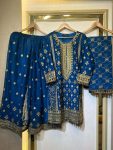 2DESIGNER FAUX GEORGETTE THREAD WITH SEQUENCE WORK TOP PALAZZO WITH DUPATTA FESTIVE WEAR WHOLESALE PRICE ETHNIC GARMENT (12)