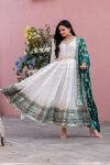 2DESIGNER GEORGETTE EMBROIDERY SEQUENCE WITH FANCY LATKAN BORDER LACE WORK GOWN BOTTOM WITH DUPATTA FESTIVE WEAR WHOLESALE PRICE ETHNIC GARMENT (17)