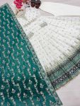 2DESIGNER GEORGETTE EMBROIDERY SEQUENCE WITH FANCY LATKAN BORDER LACE WORK GOWN BOTTOM WITH DUPATTA FESTIVE WEAR WHOLESALE PRICE ETHNIC GARMENT (17)