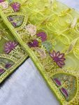 2FANCY BUTTERFLY NET EMBROIDERY MULTI THREAD CHAIN STITCH WORK SAREE WITH UNSTITCHED BLOUSE PARTY WEAR WHOLESALE PRICE ETHNIC GARMENT (14)