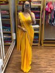 2FANCY CHINON EMBROIDERY LACE BORDER WORK READY TO WEAR SAREE WITH STITCHED BLOUSE PARTY WEAR WHOLESALE PRICE ETHNIC GARMENT (9)