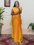 2FANCY CHINON EMBROIDERY LACE BORDER WORK READY TO WEAR SAREE WITH STITCHED BLOUSE PARTY WEAR WHOLESALE PRICE ETHNIC GARMENT (9)