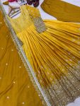 2FANCY DUAL TONE CHINON SILK EMBROIDERY SEQUENCE WORK GOWN BOTTOM WITH DUPATTA FESTIVE WEAR WHOLESALE PRICE ETHNIC GARMENT (12)