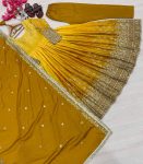 2FANCY DUAL TONE CHINON SILK EMBROIDERY SEQUENCE WORK GOWN BOTTOM WITH DUPATTA FESTIVE WEAR WHOLESALE PRICE ETHNIC GARMENT (12)