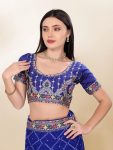 2FANCY GEORGETTE DIGITAL PRINT WITH EMBROIDERY WORK LACE SAREE WITH UNSTITCHED BLOUSE FESTIVE WEAR WHOLESALE PRICE ETHNIC GARMENT (17)