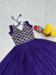 2FANCY GEORGETTE EMBROIDERY THREAD AND SEQUENCE WORK GOWN FESTIVE WEAR WHOLESALE PRICE ETHNIC GARMENT (14)