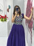 2FANCY GEORGETTE EMBROIDERY THREAD AND SEQUENCE WORK GOWN FESTIVE WEAR WHOLESALE PRICE ETHNIC GARMENT (14)