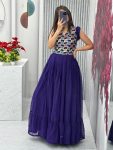 2FANCY GEORGETTE EMBROIDERY THREAD AND SEQUENCE WORK GOWN FESTIVE WEAR WHOLESALE PRICE ETHNIC GARMENT (14)