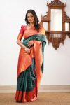 2FASHIONABLE BANARASI SOFT SILK WEAVING WORK SAREE WITH UNSTITCHED BLOUSE PARTY WEAR WHOLESALE PRICE ETHNIC GARMENT (9)