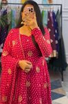 2LATEST GEORGETEE EMBROIDERY SEQUENCE WITH DIGITAL PRINT GOWN WITH DUPATTA FESTIVE WEAR WHOLESALE PRICE ETHNIC GARMENT (14)