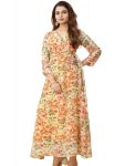 LATEST GEORGETTE DIGITAL PRINTED GOWN  YELLOW