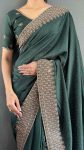 2LATEST VICHITRA SILK ZARI WITH STONE AND CUT WORK BORDER READY TO WEAR SAREE WITH UNSTITCHED BLOUSE FESTIVE WEAR WHOLESALE PRICE ETHNIC GARMENT (6)