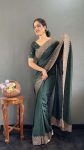 2LATEST VICHITRA SILK ZARI WITH STONE AND CUT WORK BORDER READY TO WEAR SAREE WITH UNSTITCHED BLOUSE FESTIVE WEAR WHOLESALE PRICE ETHNIC GARMENT (6)