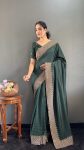2LATEST VICHITRA SILK ZARI WITH STONE AND CUT WORK BORDER READY TO WEAR SAREE WITH UNSTITCHED BLOUSE FESTIVE WEAR WHOLESALE PRICE ETHNIC GARMENT (6)