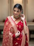 2NEW ARRIVAL BANARASI SOFT SILK WEAVING WORK SAREE WITH UNSTITCHED BLOUSE PARTY WEAR WHOLESALE PRICE ETHNIC GARMENT (45)