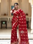 2NEW ARRIVAL BANARASI SOFT SILK WEAVING WORK SAREE WITH UNSTITCHED BLOUSE PARTY WEAR WHOLESALE PRICE ETHNIC GARMENT (45)