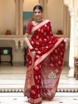 2NEW ARRIVAL BANARASI SOFT SILK WEAVING WORK SAREE WITH UNSTITCHED BLOUSE PARTY WEAR WHOLESALE PRICE ETHNIC GARMENT (45)